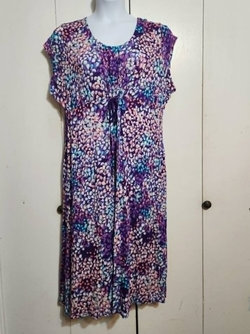 Carole Hochman Heavenly Soft Nightgown P2X Petite Plus Purple Floral Pockets